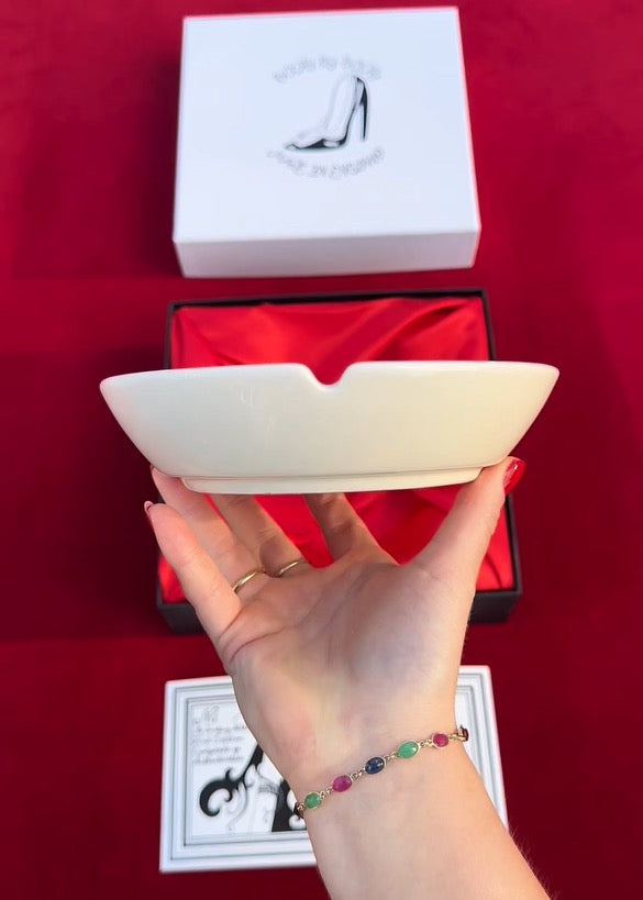 The No Smoking Ashtray, White Black Red Original Ceramic Collectible
